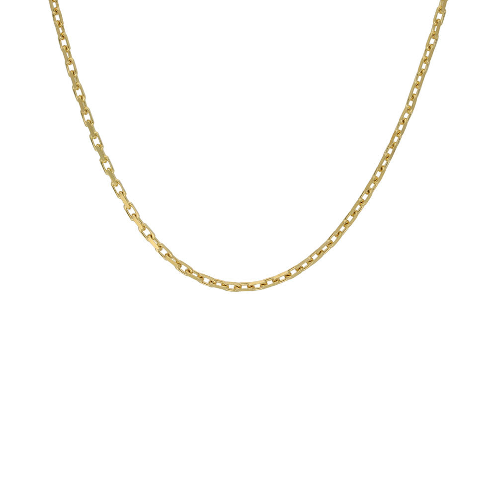 9ct Yellow Gold 22" Men's Square Link Chain Necklace Keanes Jewellers