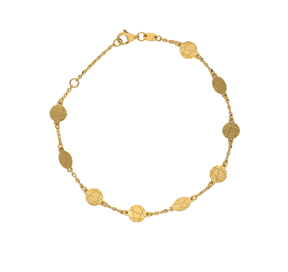 Gold Geometric Disc Bracelet main image 0