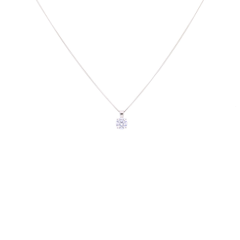 Collier - Argent pendentif solitaire pierre cz coupe ovale 4.00PTS - CHS599 main image 1