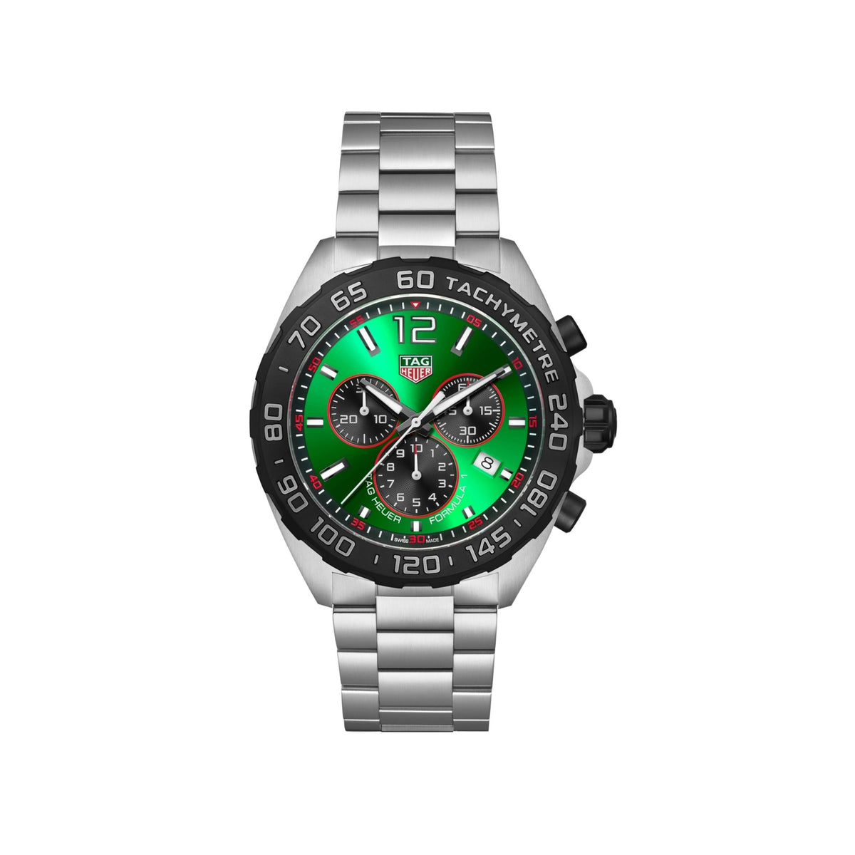 TAG Heuer Formula Chronograph Green Bracelet Watch CAZ101AP