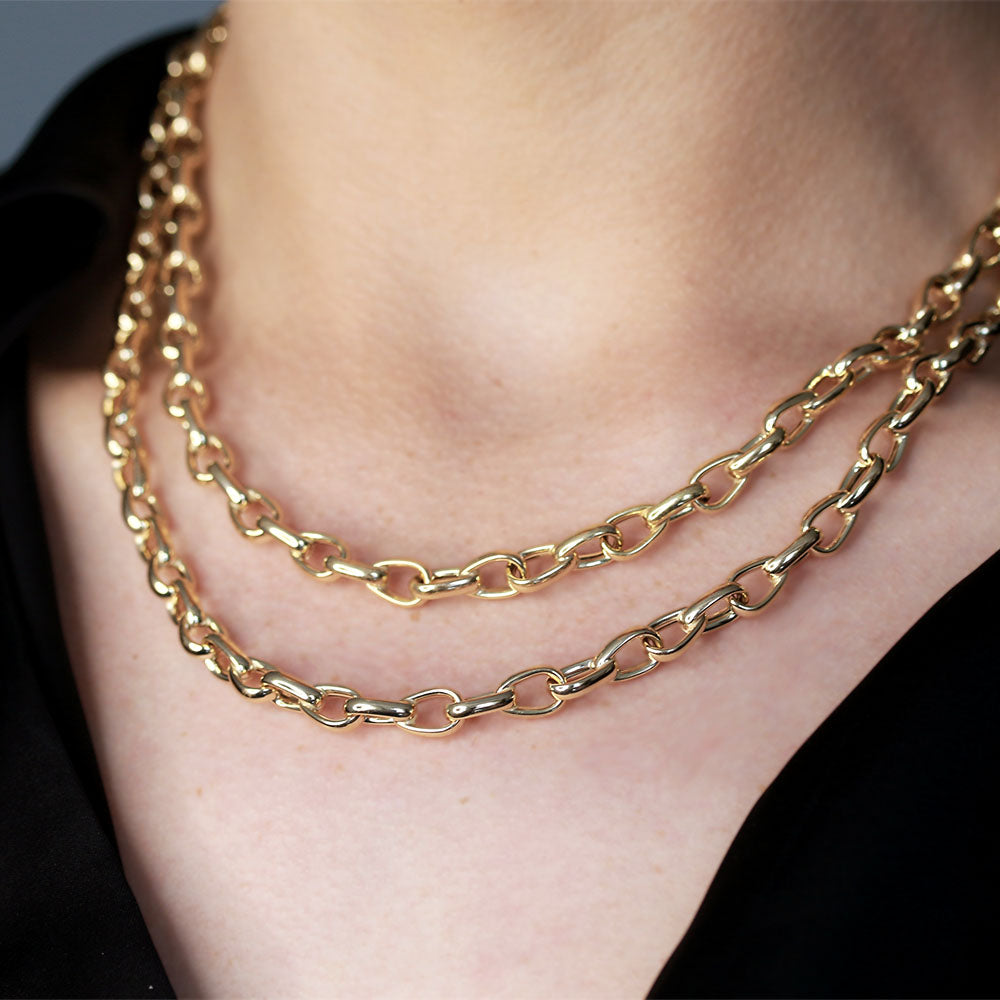 Triangular Link Chain 9ct Yellow Gold Triangular Belcher Link 45cm Chain – Keanes Jewellers