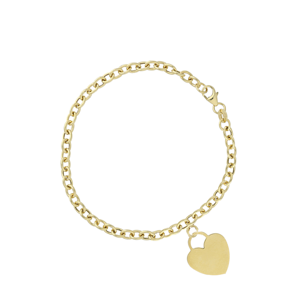 9ct Yellow Gold Belcher Heart Bracelet – Keanes Jewellers