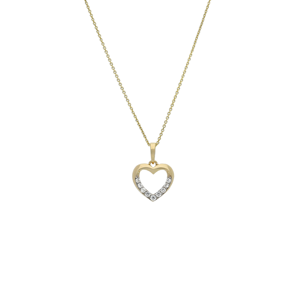 9ct Yellow Gold CZ Open Heart Pendant – Keanes Jewellers
