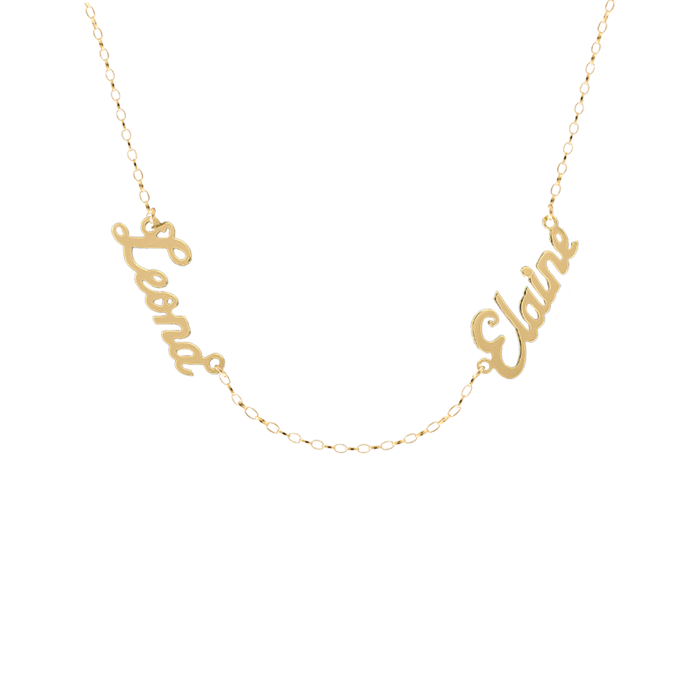 9ct Yellow Gold Nameplate Necklace Two Names – Keanes Jewellers