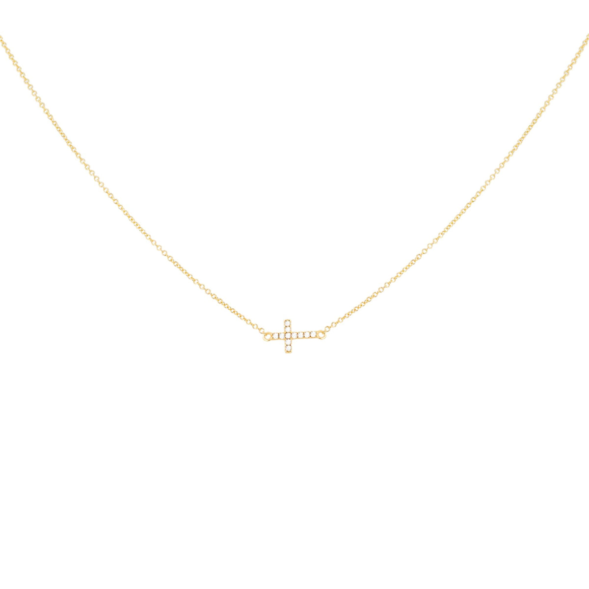 9ct Yellow Gold Mini Cross Zirconia Pendant – Keanes Jewellers