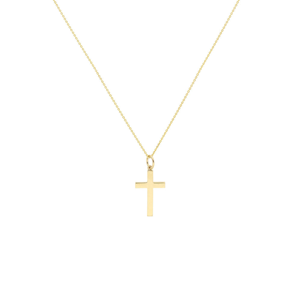 9ct Yellow Gold Plain Cross Pendant – Keanes Jewellers