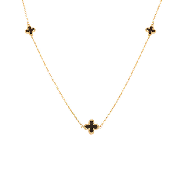 CRAFTD London】Onyx Clover Stone Pendant