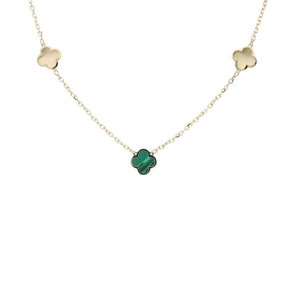 Malachite 4 leaf Clover Set, Sterling Silver | Amis pearl