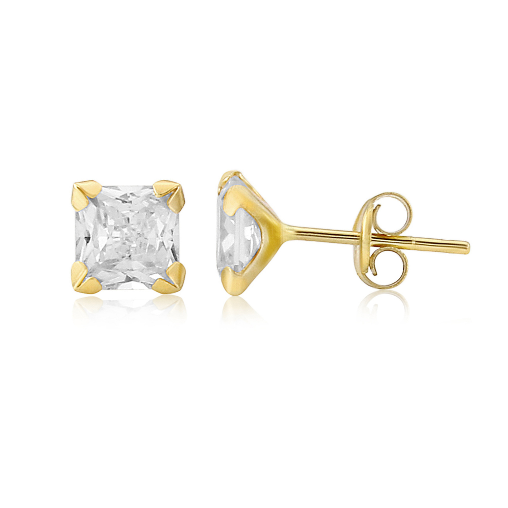 9ct Yellow Gold Cubic Zirconia Stud Earrings