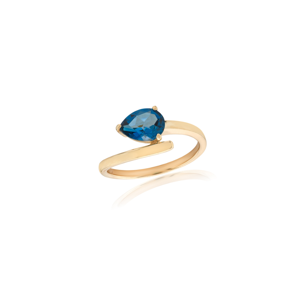 9ct Yellow Gold London Blue Topaz Ring