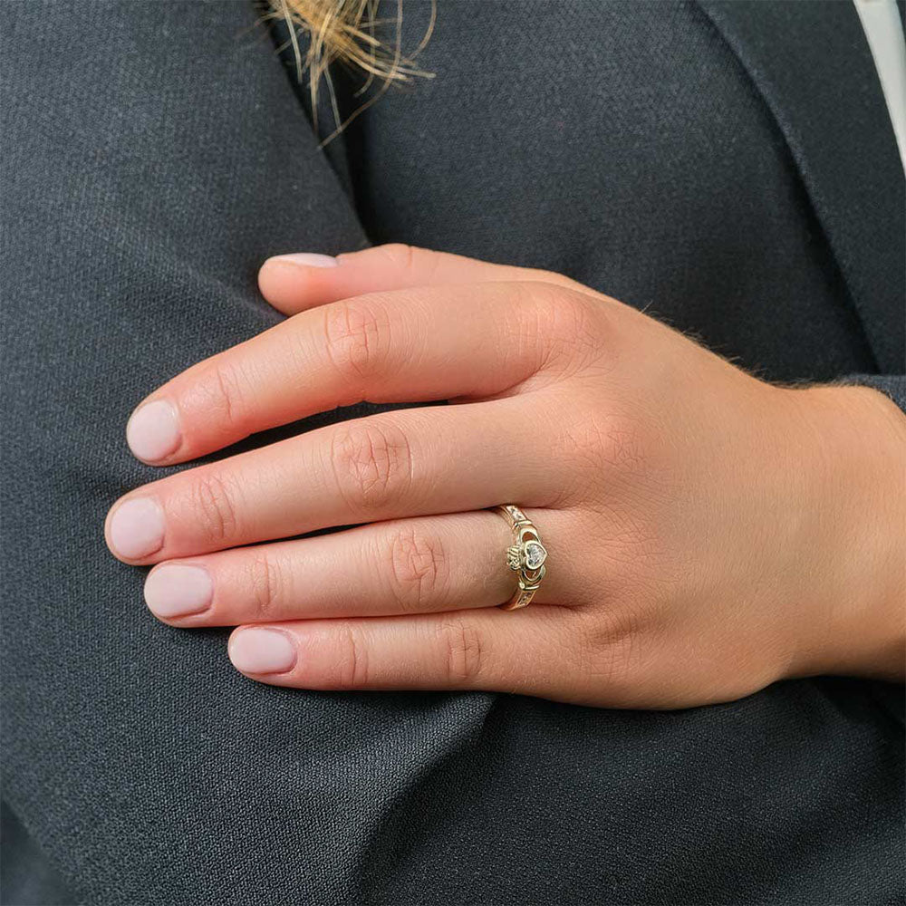 Claddagh ring cubic zirconia on sale