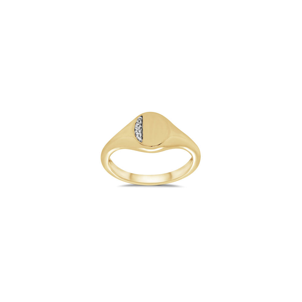 9ct Yellow Gold Oval Signet Diamond Ring – Keanes Jewellers