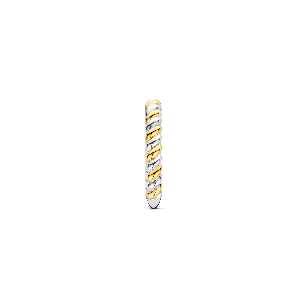 Two-tone gold ring on a white background