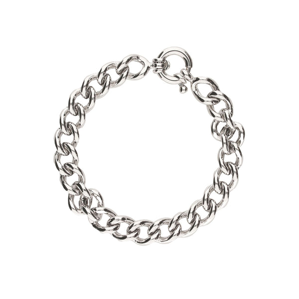 Chunky silver heart bracelet sales