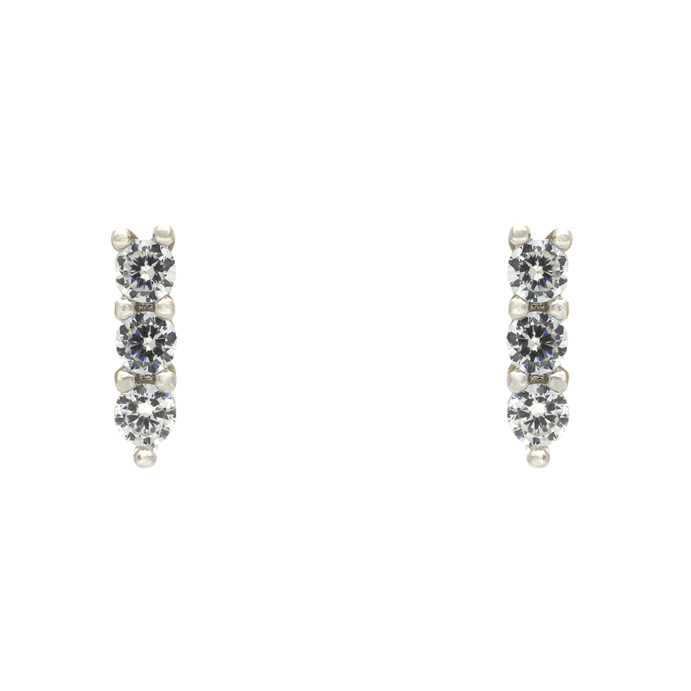Pair of earrings with gemstones on a white background