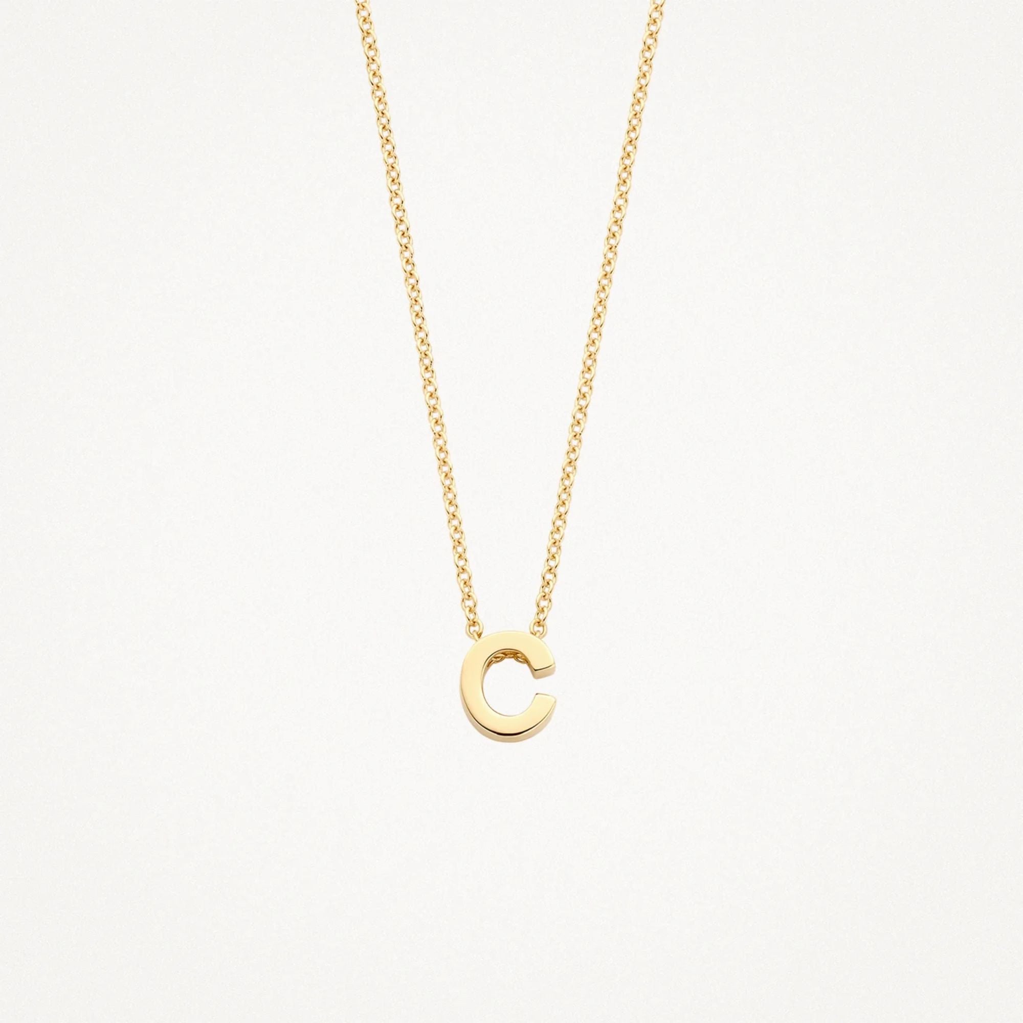 Blush 14ct Yellow Gold C Initial Pendant Keanes Jewellers