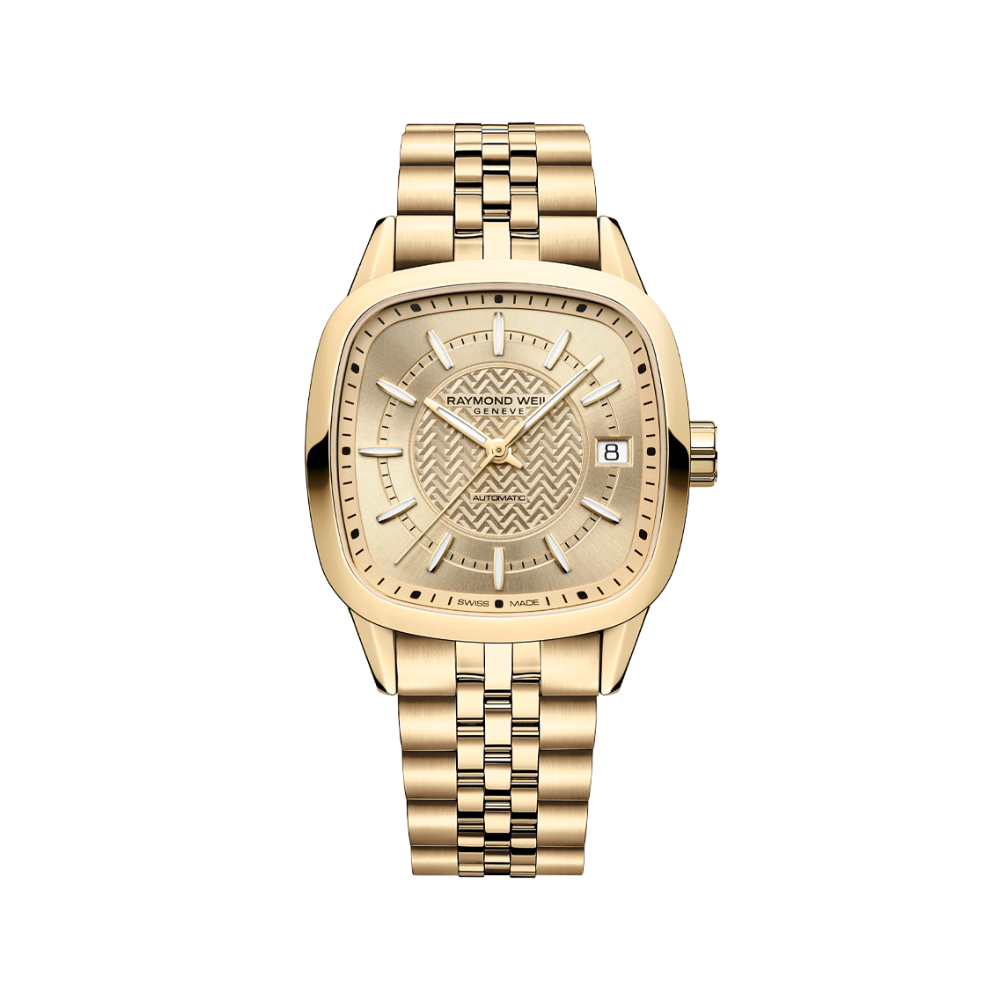 Raymond Weil Freelancer Gold 34mm Square Watch 2490-P-10051