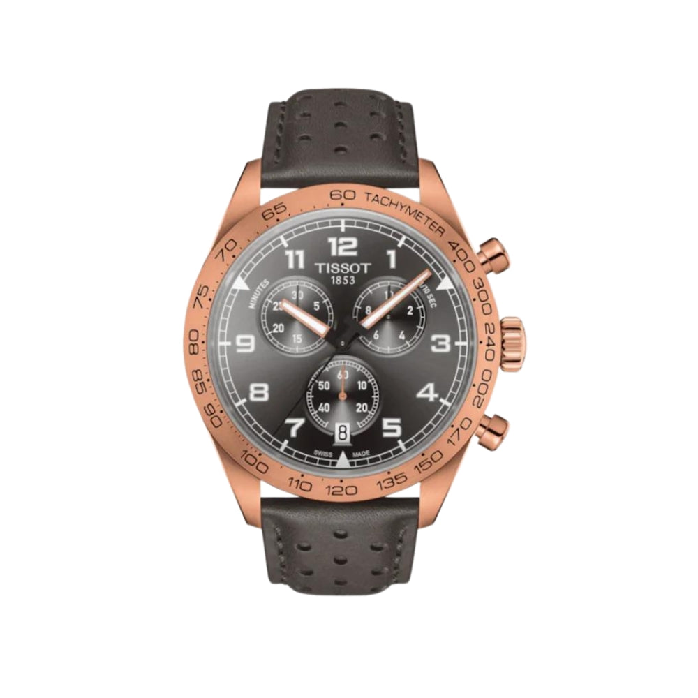 Tissot PRS 516 Chronograph Leather Strap Watch