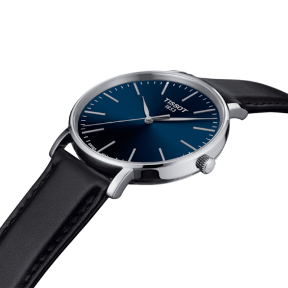 Tissot Everytime Leather 40mm Blue Dial Watch