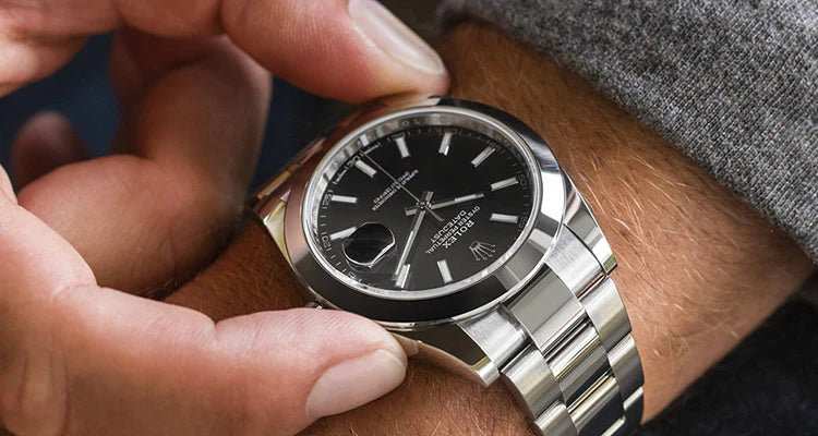 Rolex worn watch black dial