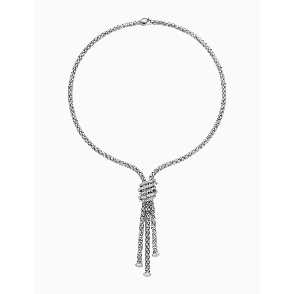 Large Spider Lariat Necklace | White Gold | Diamonds — J.HERWITT
