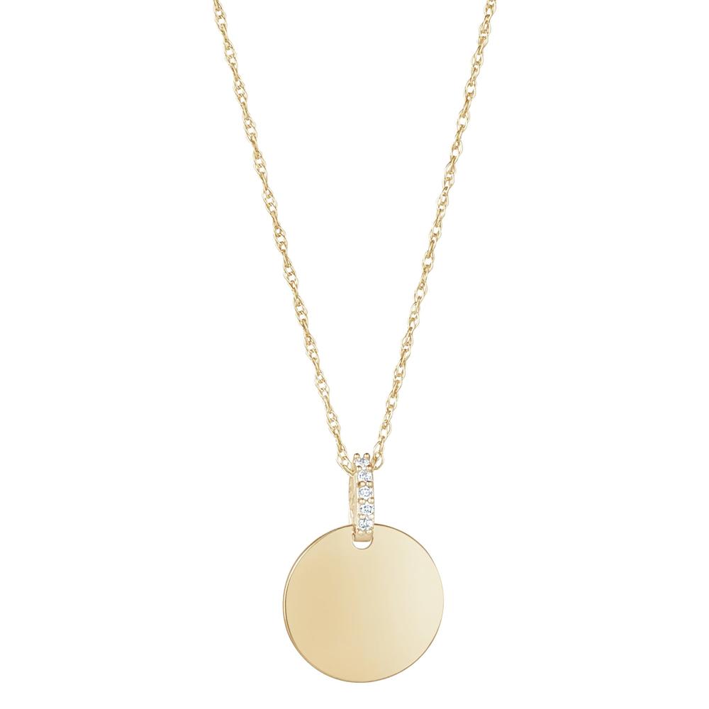 9ct Yellow Gold Engravable Disc Pendant – Keanes Jewellers