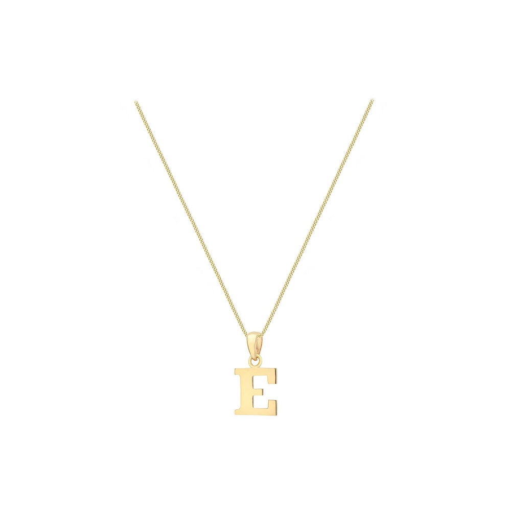Charm Necklace Initial E Necklace Gold E