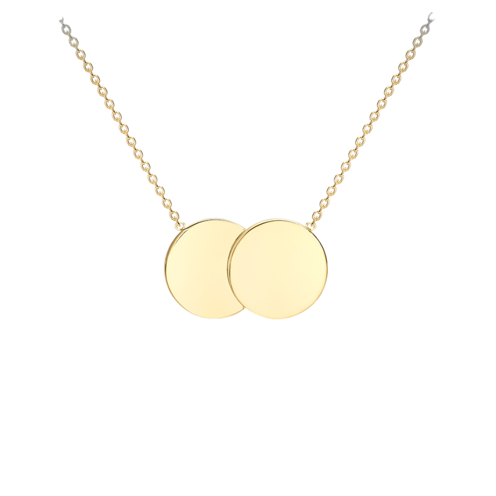 9ct Yellow Gold Engravable Double Disc Pendant Keanes Jewellers