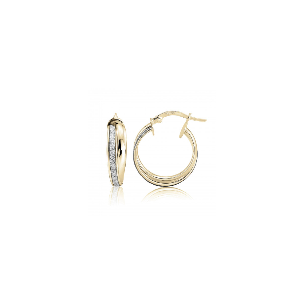 9ct Yellow Gold Glitter Small Hoop Earrings – Keanes Jewellers