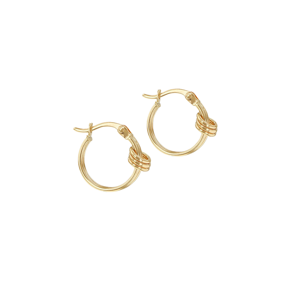 9ct Yellow Gold Double Knot Hoop Earrings – Keanes Jewellers