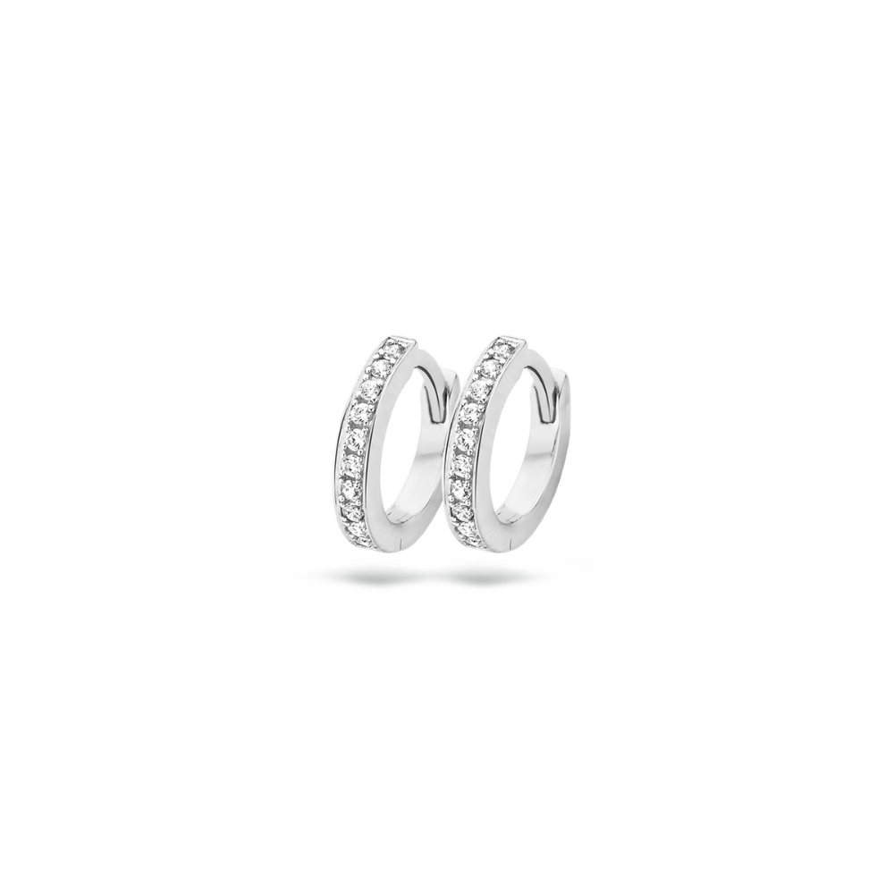 White gold hooped discount earrings