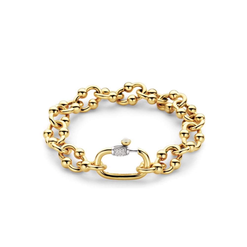 Outlet- Chunky Curb Chain T-Bar Bracelet, Gold – Orli Jewellery