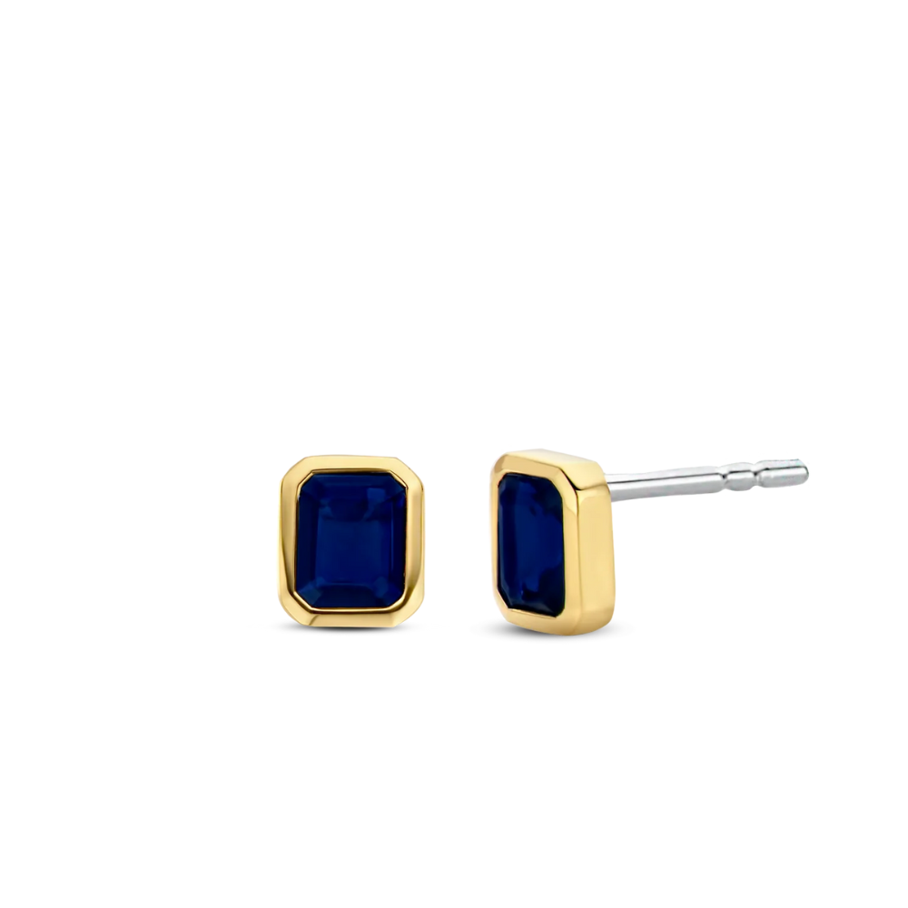 Blue and gold earrings discount