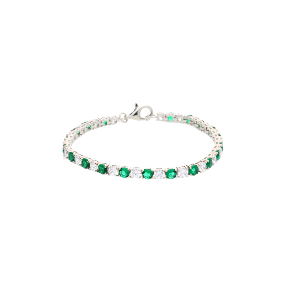 Sterling silver deals emerald tennis bracelet