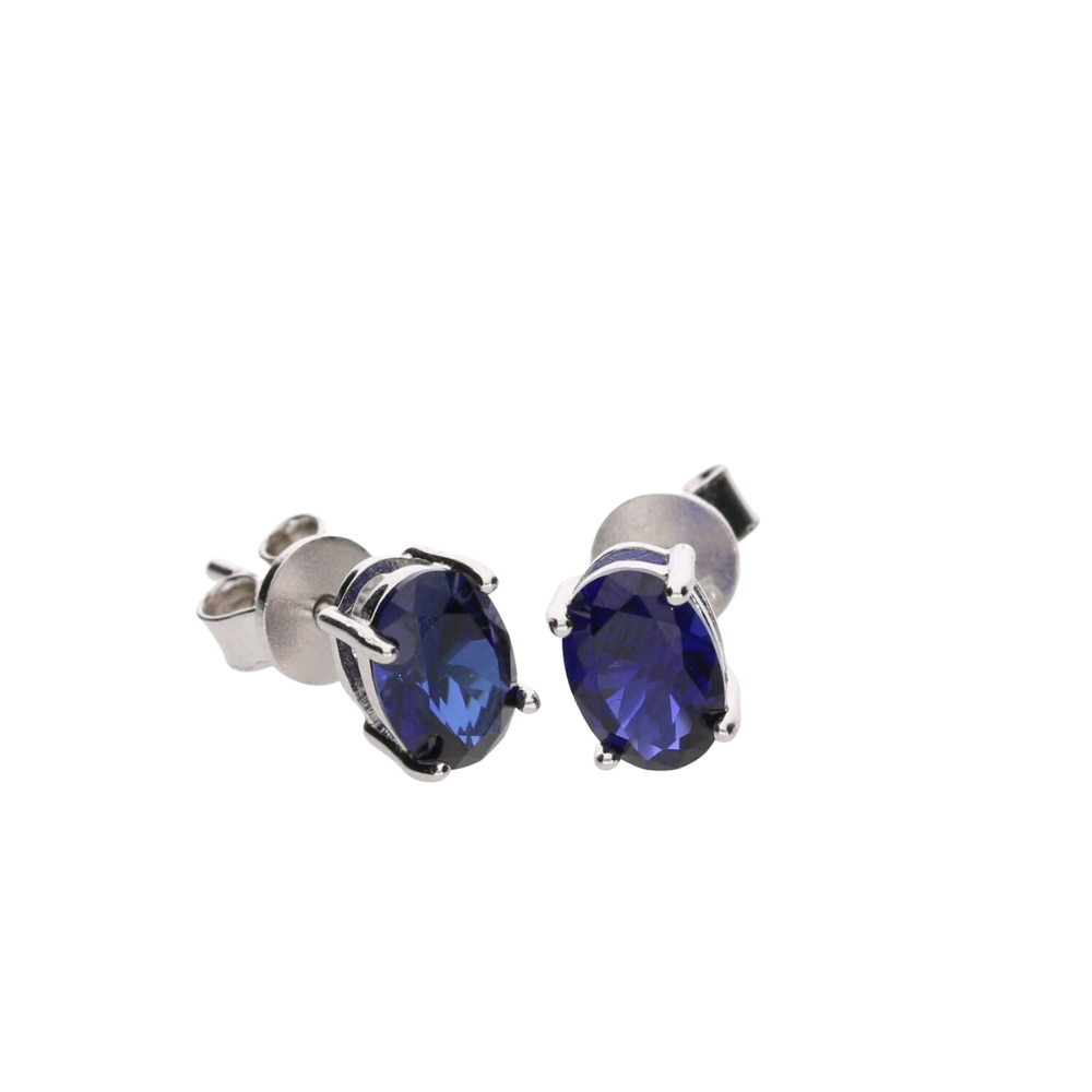 Silver sapphire stud earrings deals