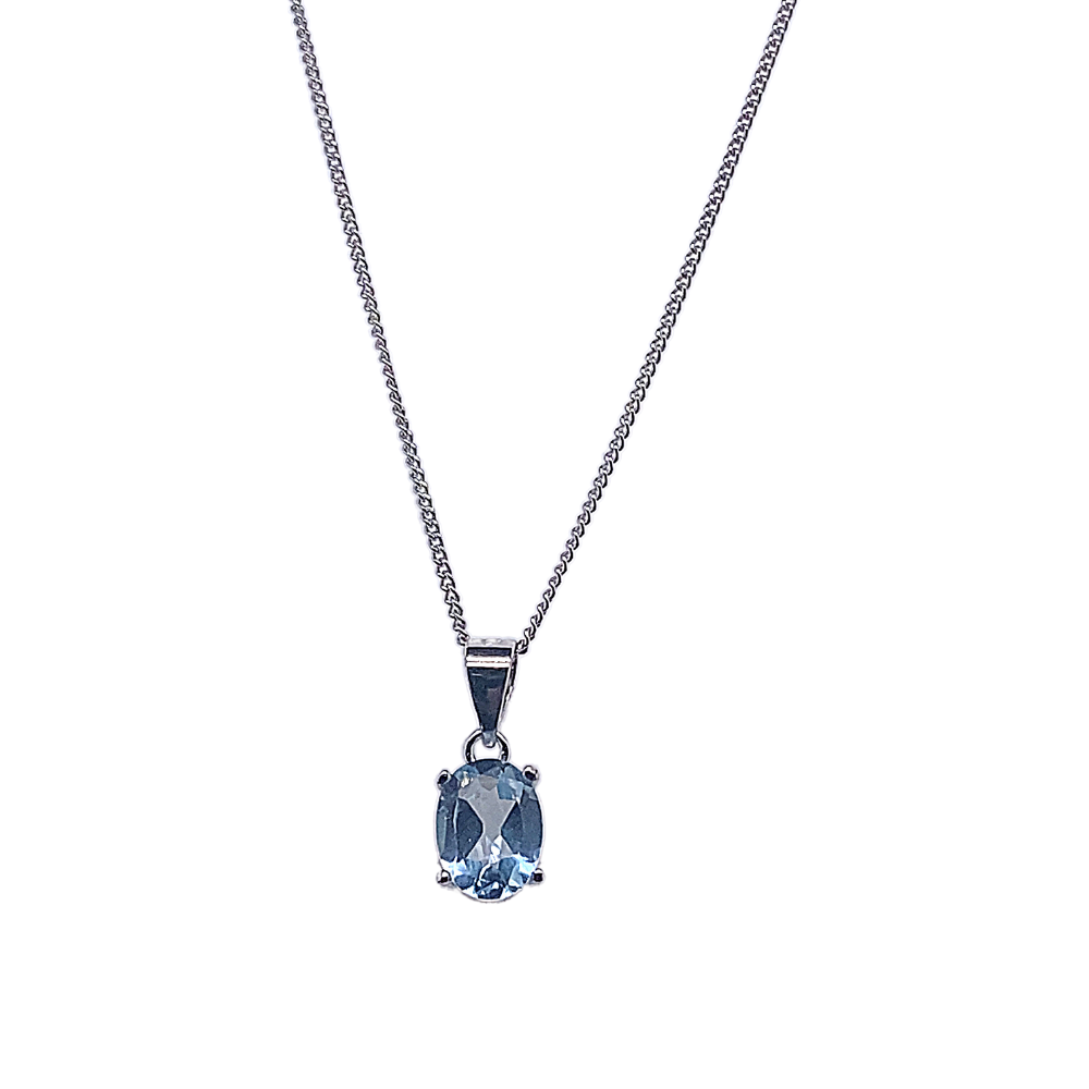 Sterling Silver Blue Topaz Pendant