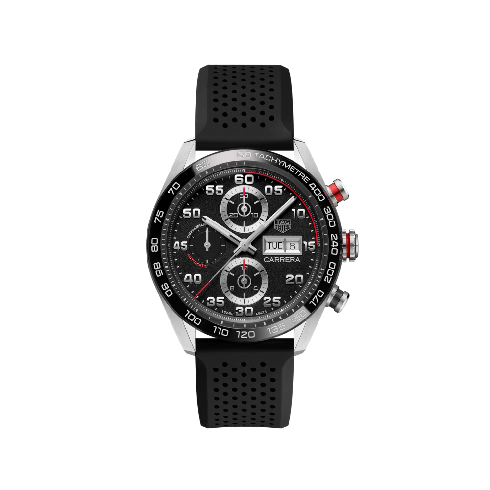 TAG Heuer Carrera Automatic Chronograph Black Rubber Watch