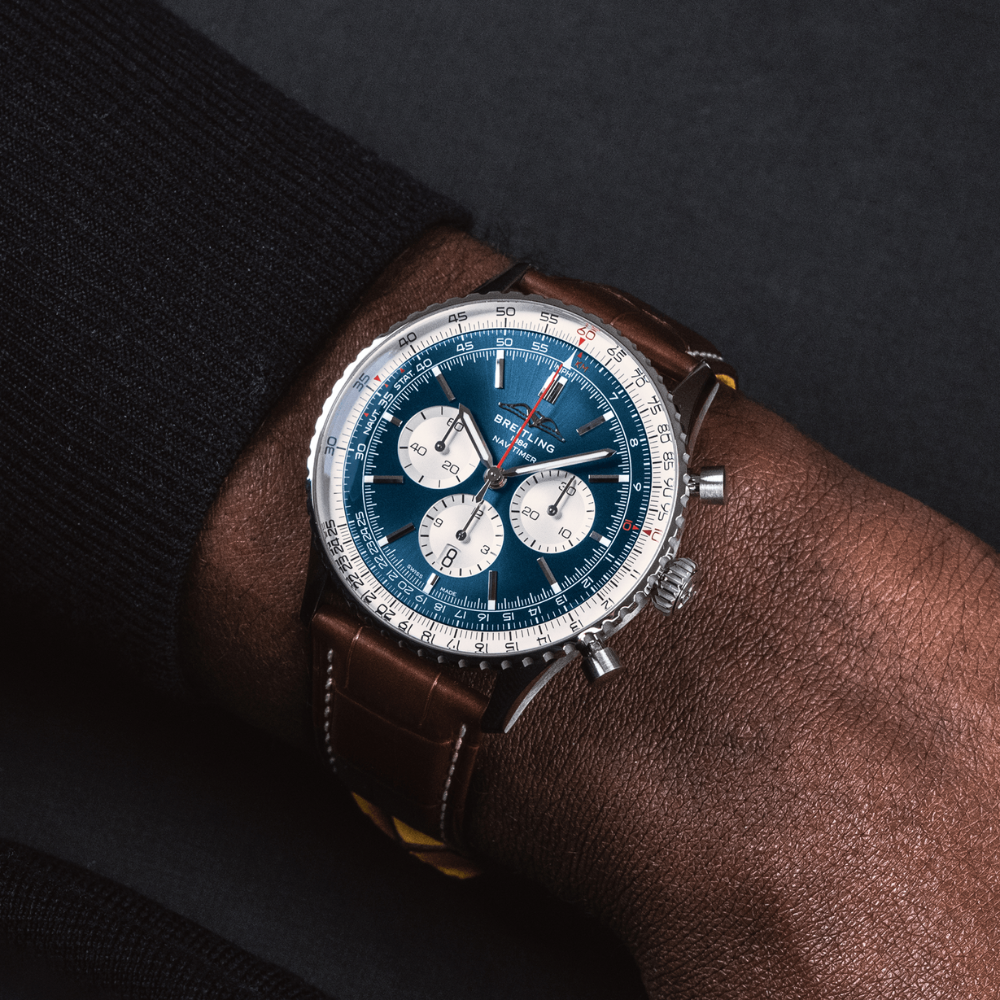 Breitling best sale blue chronograph
