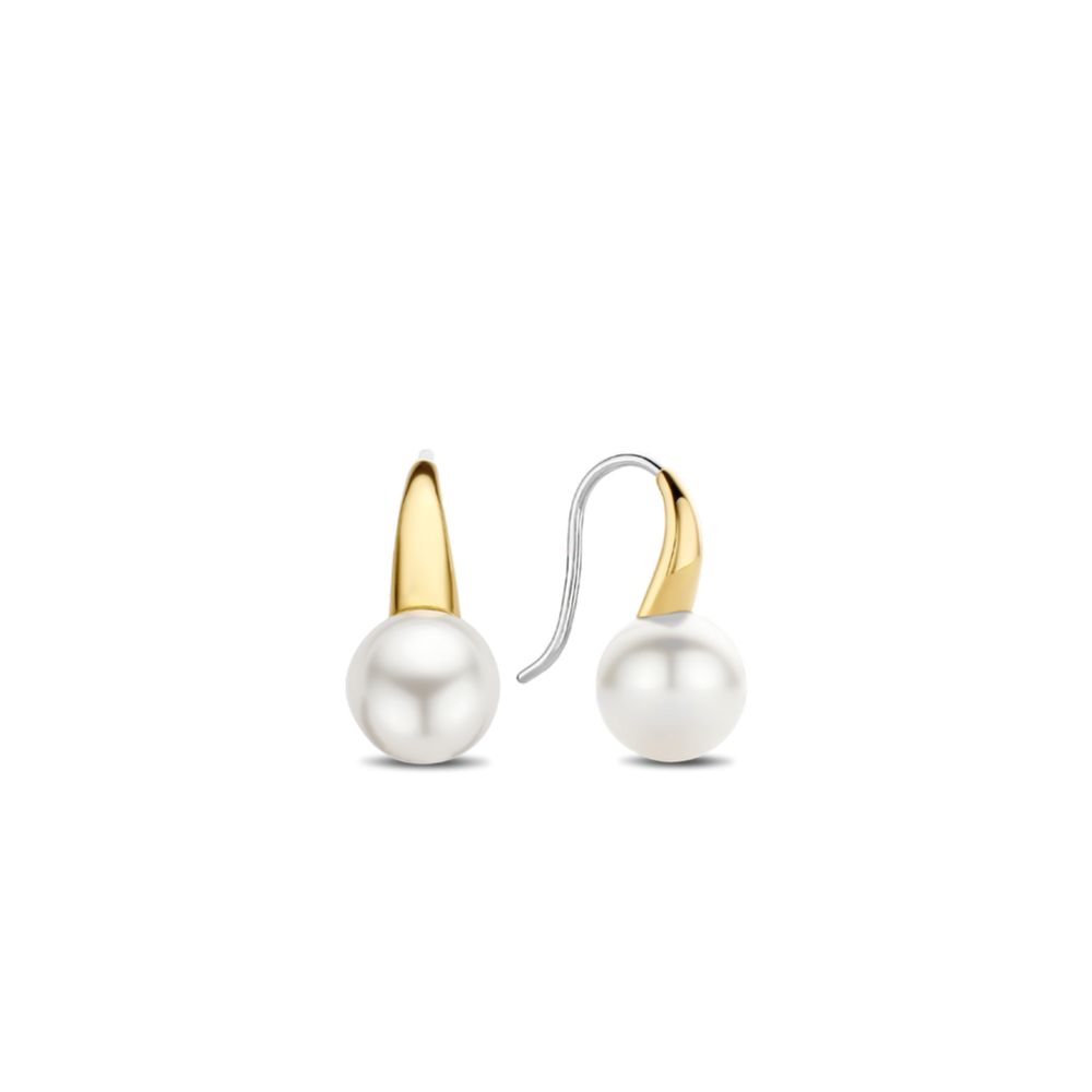 Pearl earrings 2025 in gold setting