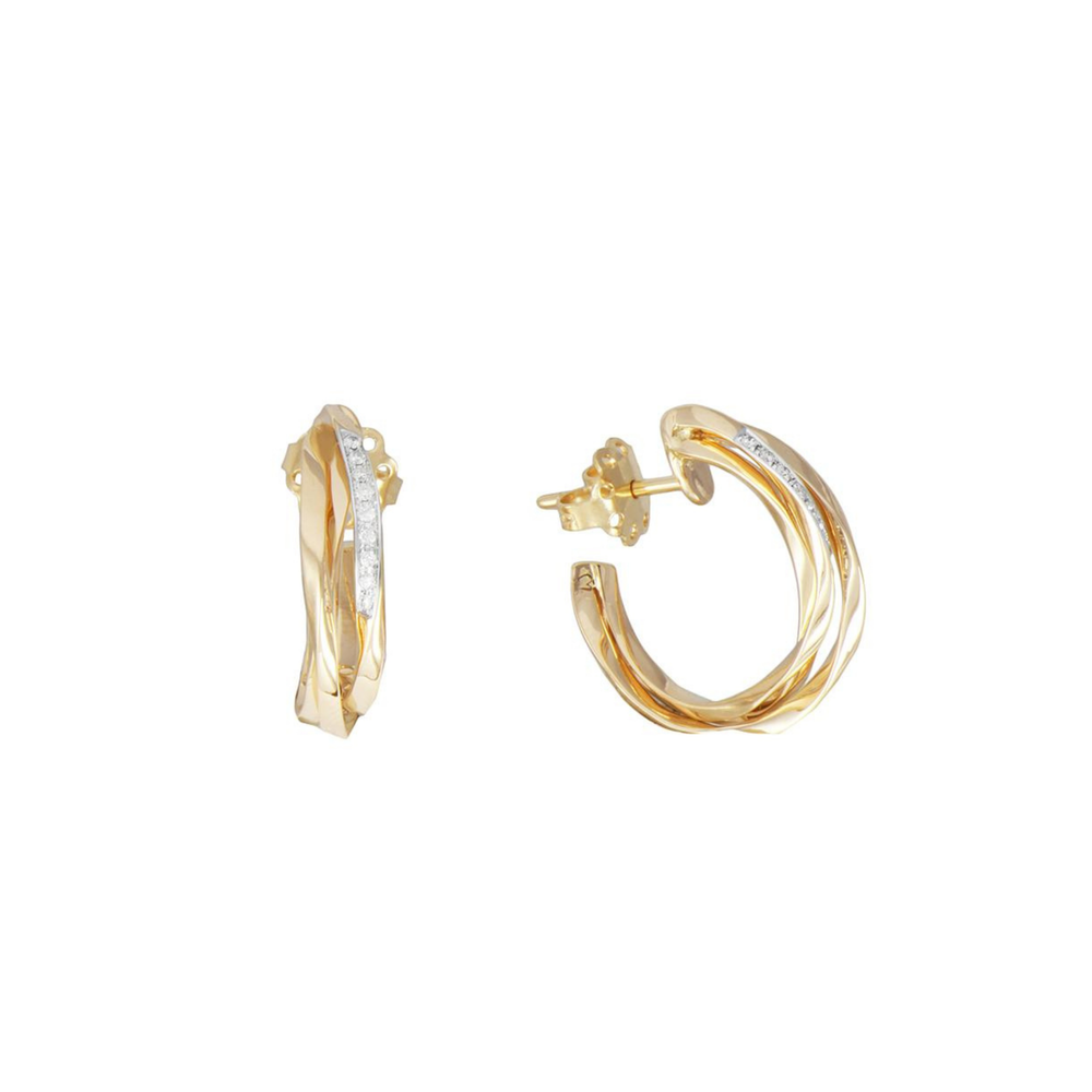 K Di Kuore 18ct Yellow Gold Diamond Hoop Earrings – Keanes Jewellers