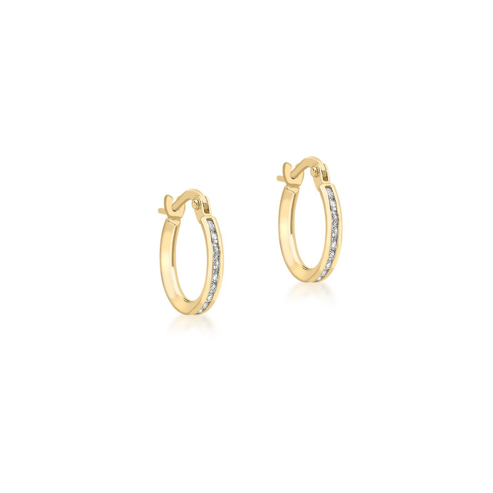 9ct gold cubic zirconia hoop earrings deals