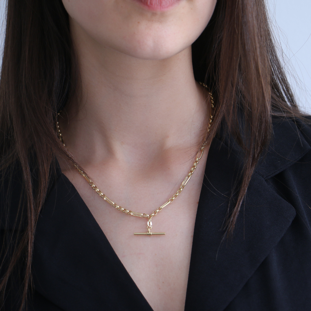 9ct t bar discount necklace