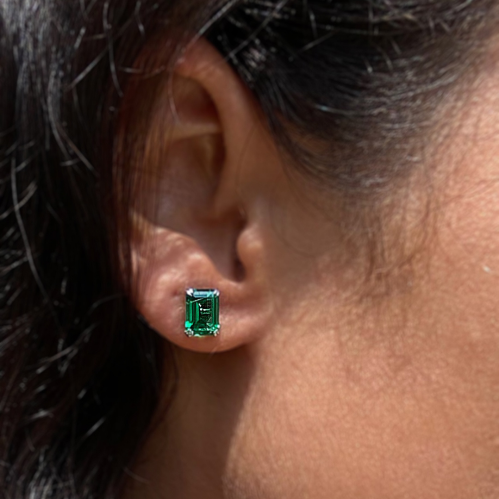 Carat London Emerald Stud Eearrings Keanes Jewellers