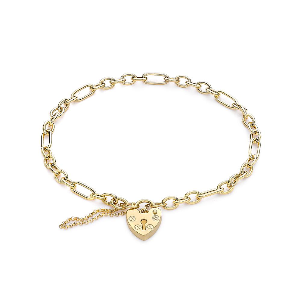 Couple Bracelet & Pendant Necklace, Lovers Heart Lock Bracelet and Lock Key  Pendant for Men and Women, Gold Plated price in Saudi Arabia | Amazon Saudi  Arabia | kanbkam